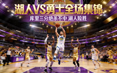 NBA湖人勇士全场集锦封面，库里三分绝杀不中 湖人险胜勇士